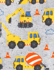 Baby And Toddler Boys Construction Truck Snug Fit Cotton Pajamas
