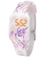 Girls Watercolor Unicorn Digital Watch