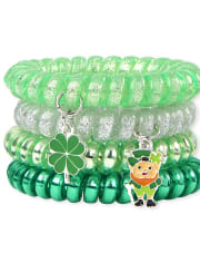 Girls St. Patrick's Day Coil Bracelet 4-Pack