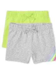 Pack de 2 pantalones cortos estampados para niñas