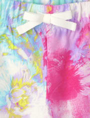 Girls Rainbow Tie Dye Shorts