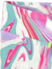 Girls Marble Hi-Rise Leggings