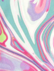 Girls Marble Hi-Rise Leggings