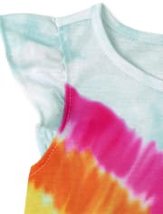 Chemise de nuit à volants arc-en-ciel pour fille