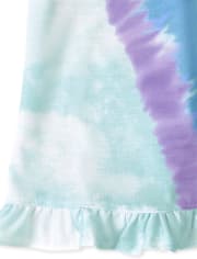 Chemise de nuit à volants arc-en-ciel pour fille