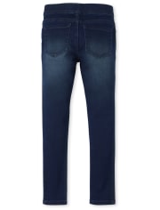Jegging à enfiler en denim extensible pour fille