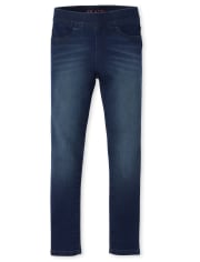 Jegging à enfiler en denim extensible pour fille
