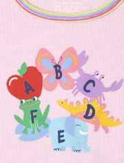Baby And Toddler Girls Alphabet Snug Fit Cotton Pajamas