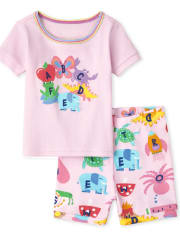 Baby And Toddler Girls Alphabet Snug Fit Cotton Pajamas