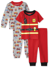 Unisex Baby And Toddler Firefighter Snug Fit Cotton Pajamas 2-Pack