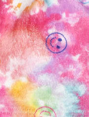 Girls Happy Face Fleece Pajama Shorts