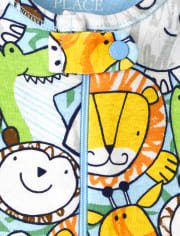 Pijama de una pieza de algodón con ajuste ceñido Safari para bebés y niños pequeños