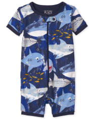 Baby And Toddler Boys Shark Snug Fit Cotton One Piece Pajamas