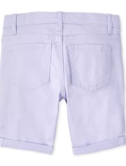 Shorts skimmer de sarga con puño enrollado para niñas