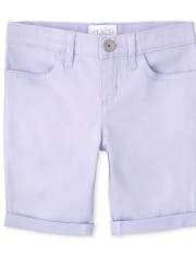 Shorts skimmer de sarga con puño enrollado para niñas