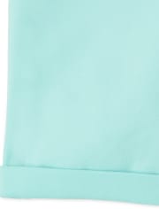 Shorts skimmer de sarga con puño enrollado para niñas