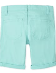 Shorts skimmer de sarga con puño enrollado para niñas