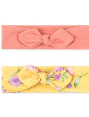 Baby Girls Floral Bow Headwrap 2-Pack