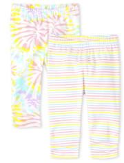 Baby Girls Rainbow Tie Dye Pants 2-Pack