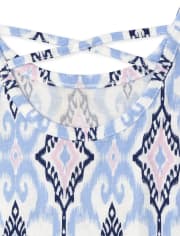 Girls Print Cross Back Tank Top