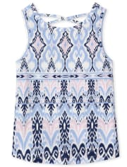 Girls Print Cross Back Tank Top
