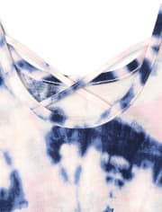 Girls Print Cross Back Tank Top