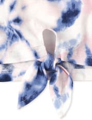 Girls Tie Dye Tie Front Tank Top