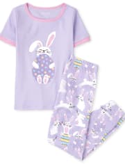 Girls Bunny Snug Fit Cotton Pajamas
