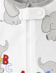 Unisex Baby And Toddler Alphabet Elephant Snug Fit Cotton One Piece Pajamas 2-Pack