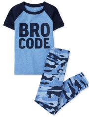 Pijama de algodón de ajuste ceñido Bro Code para niños