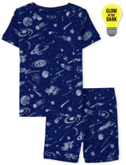 Boys Glow Space Snug Fit Cotton Pajamas