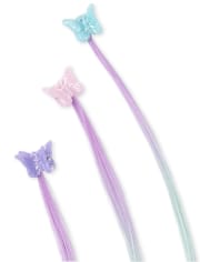 Paquete de 6 pinzas para el cabello sintéticas con mariposas para niñas