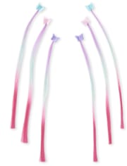 Paquete de 6 pinzas para el cabello sintéticas con mariposas para niñas