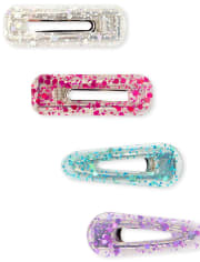 Girls Glitter Hair Clip 4-Pack