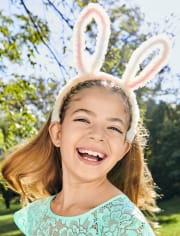 Girls Faux Fur Bunny Ears Headband