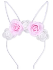 Girls Flower Bunny Ears Headband
