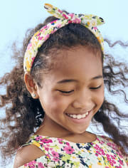 Girls Floral Top Knot Headband