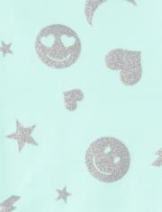 Girls Glitter Emoji Leggings