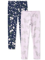 Girls Print Leggings 2-Pack
