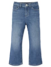 Girls Cropped Kick Flare Jeans