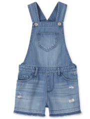 Girls Denim Shortalls