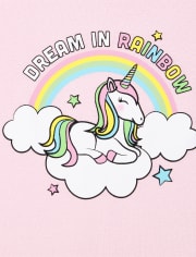 Pyjama en coton ajusté licorne pour bébés et petites filles
