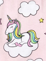 Pyjama en coton ajusté licorne pour bébés et petites filles