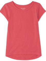 T-shirt à superposition basique High Low pour fille