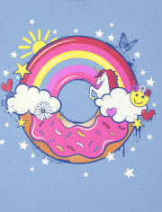 Girls Rainbow Donut Graphic Tee