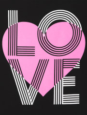 Camiseta con estampado de amor para niñas