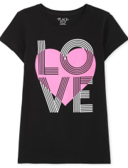 Camiseta con estampado de amor para niñas