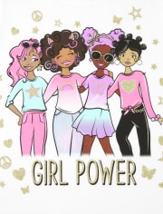 Camiseta con estampado Girl Power para niñas
