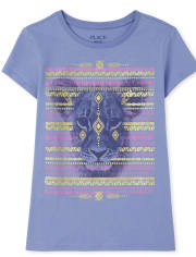 Camiseta con gráfico de león para niñas