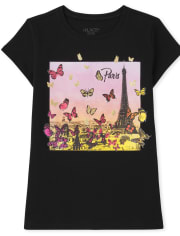 Camiseta estampada París para niñas
